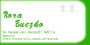 nora buczko business card